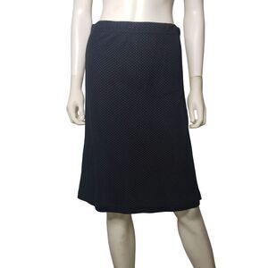 TOMMY HILFIGER Navy Blue Swiss Dot Long Flowy Skirt Womens Size Medium